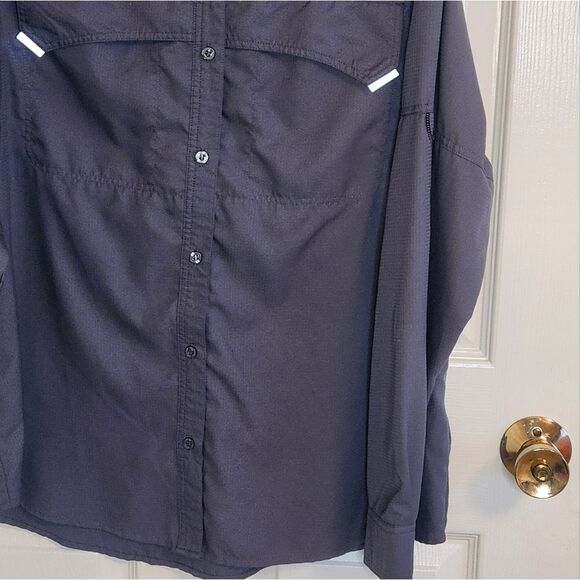 Pudolla XL Gray Lng RollupSlve Breathable Fishing Hiking Women Buttons Up Shirt - Picture 5 of 11
